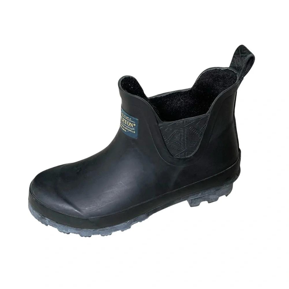 PENDLETON Lined Black Rubber Chelsea Ankle Winter Rain Boots 7
